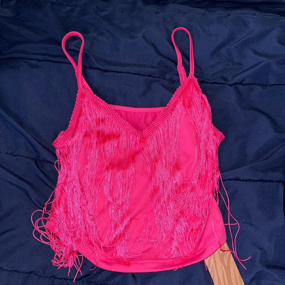 Hot pink, cowgirl frilly top